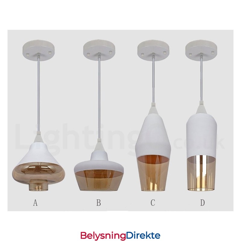 Europeisk Retro Lounge Glass Pendellampe