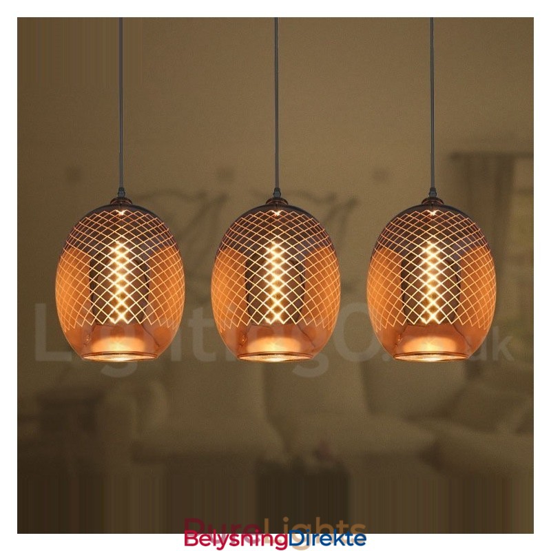 Rustikk Glass Pendellampe Europeisk Kafé Pendellampe