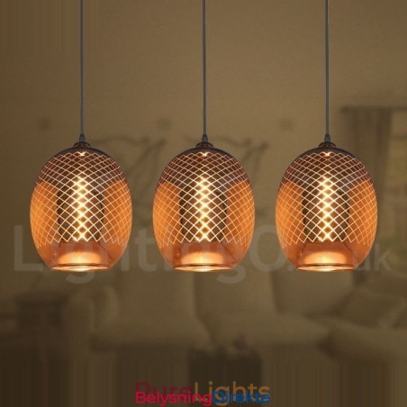 Rustikk Glass Pendellampe Europeisk Kafé Pendellampe