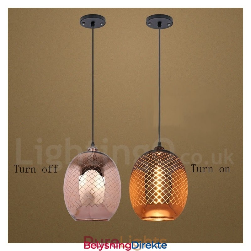 Rustikk Glass Pendellampe Europeisk Kafé Pendellampe