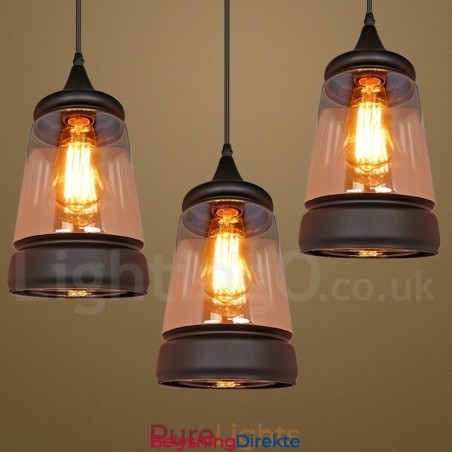 Europeisk Retro Lounge Glass Pendellampe