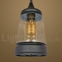 Europeisk Retro Lounge Glass Pendellampe