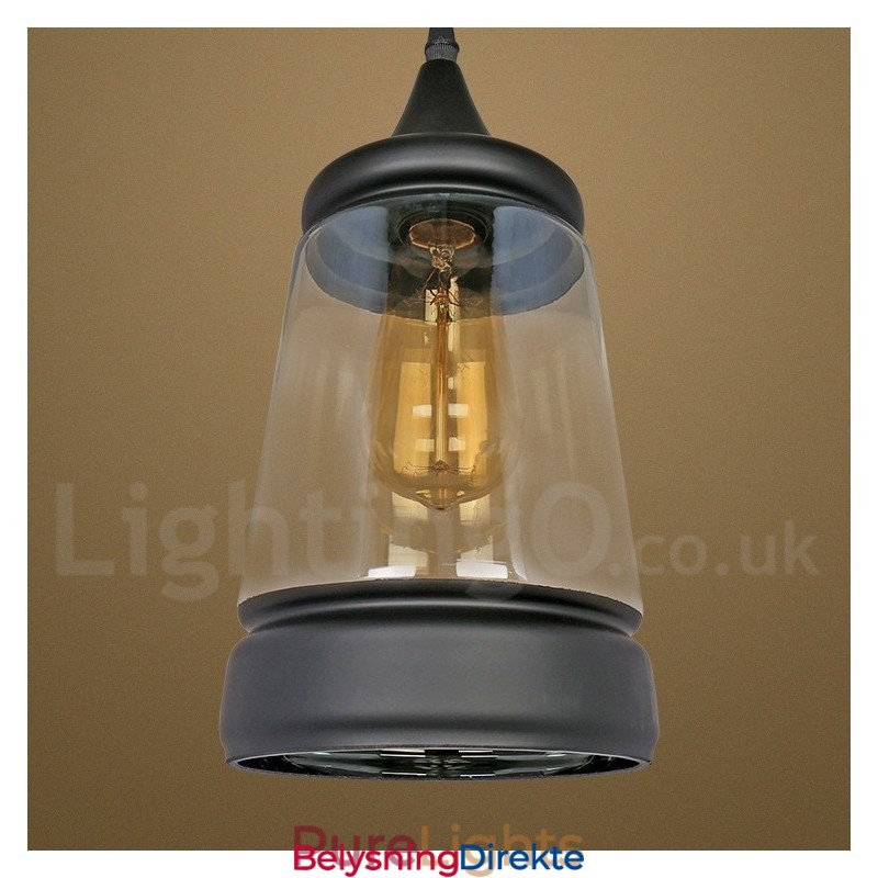 Europeisk Retro Lounge Glass Pendellampe