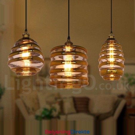 Europeisk Glass Pendellampe Kafé Lounge Pendellampe