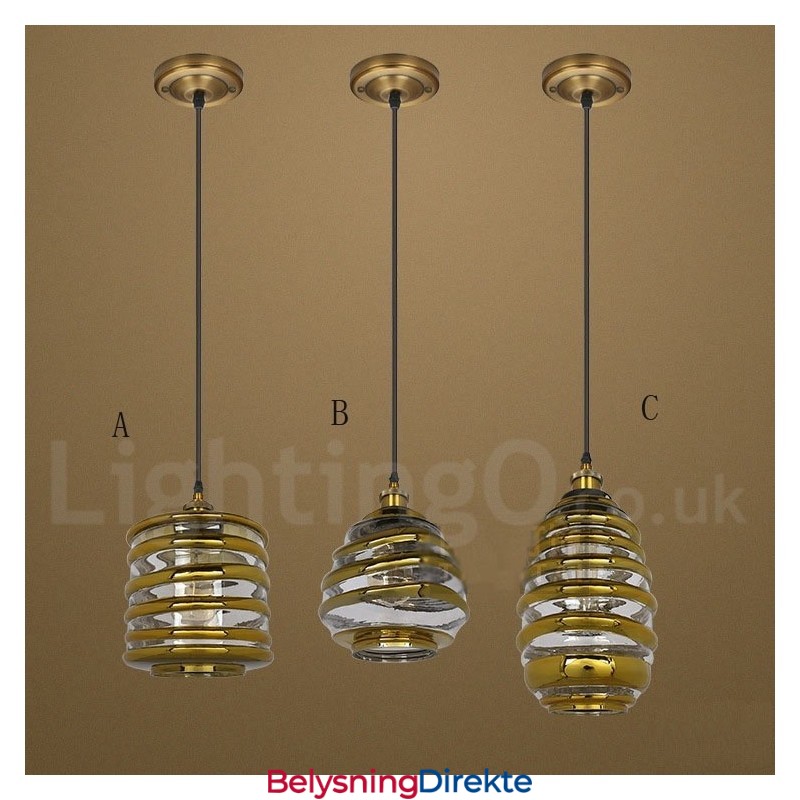 Europeisk Glass Pendellampe Kafé Lounge Pendellampe