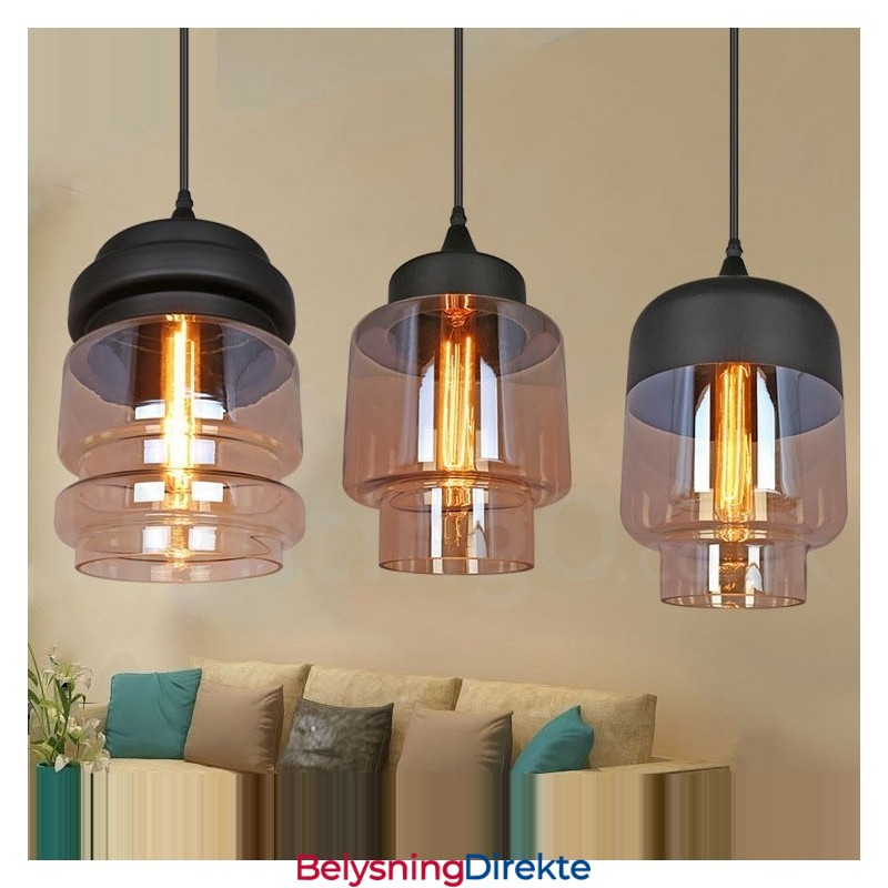 Rustikk Glass Pendellampe Europeisk Lounge Pendellampe