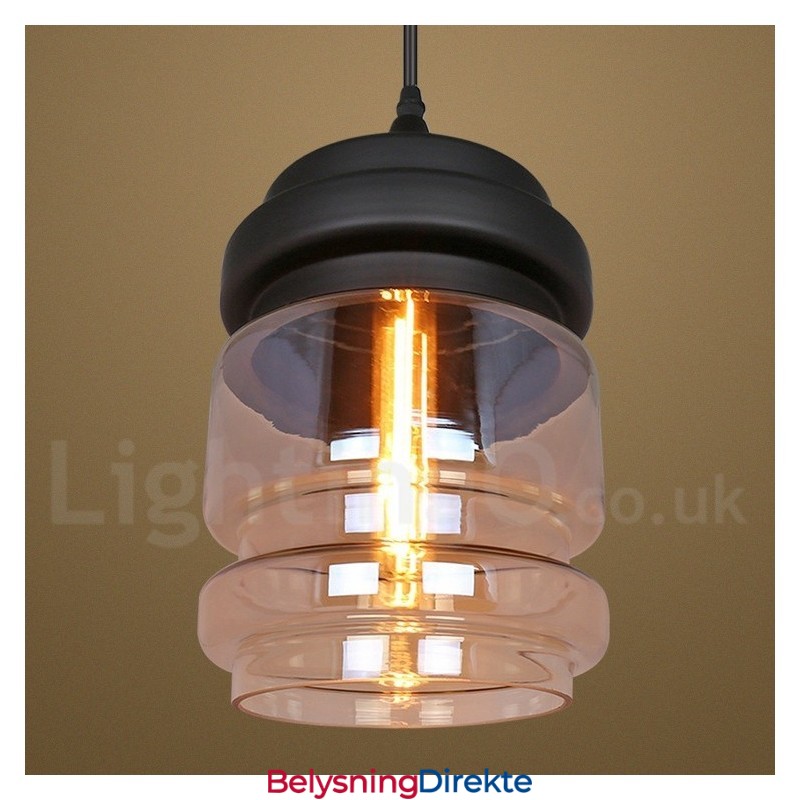 Rustikk Glass Pendellampe Europeisk Lounge Pendellampe