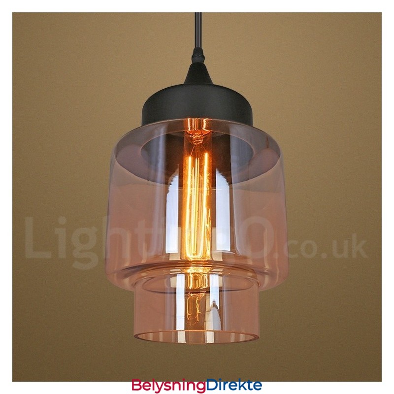 Rustikk Glass Pendellampe Europeisk Lounge Pendellampe