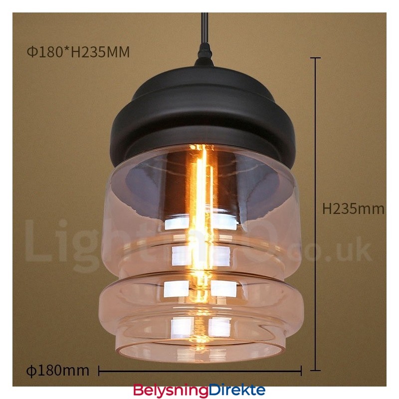 Rustikk Glass Pendellampe Europeisk Lounge Pendellampe