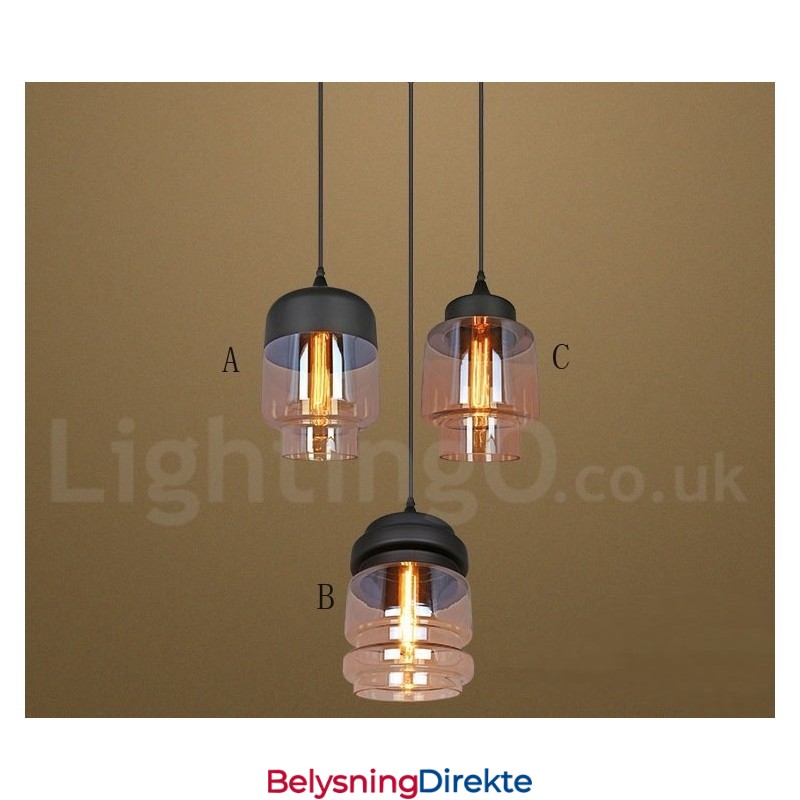 Rustikk Glass Pendellampe Europeisk Lounge Pendellampe