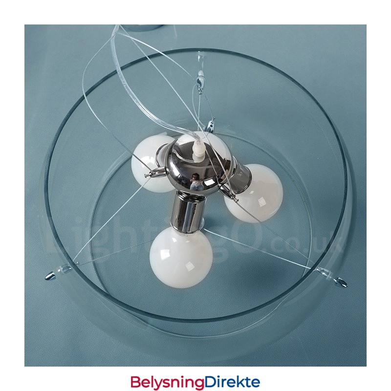 Moderne, Samtidskunstnerisk Glassanhengslampe Med 3 Lys