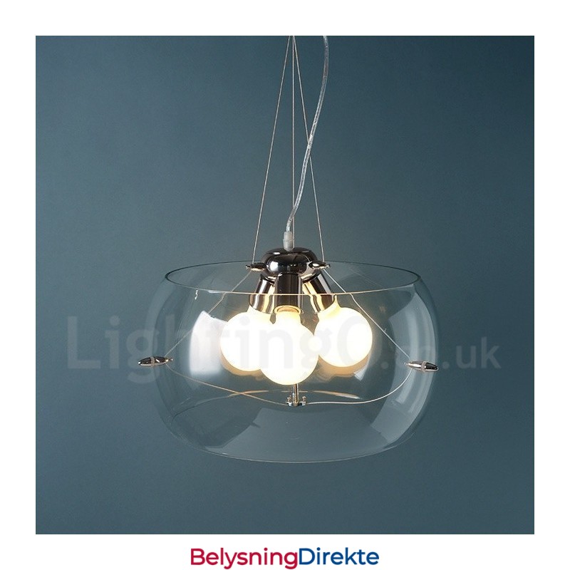 Moderne, Samtidskunstnerisk Glassanhengslampe Med 3 Lys