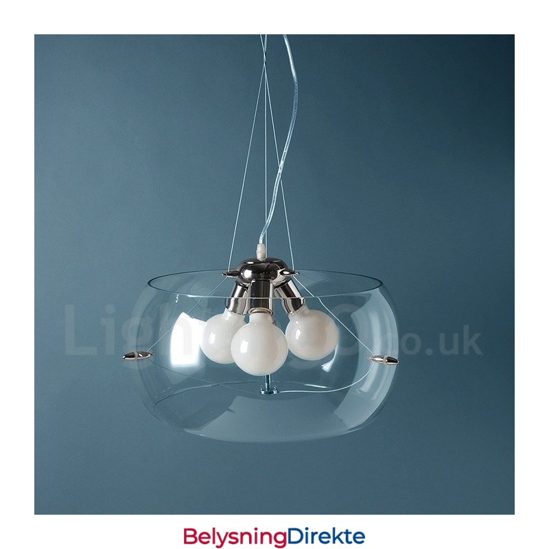 Moderne, Samtidskunstnerisk Glassanhengslampe Med 3 Lys