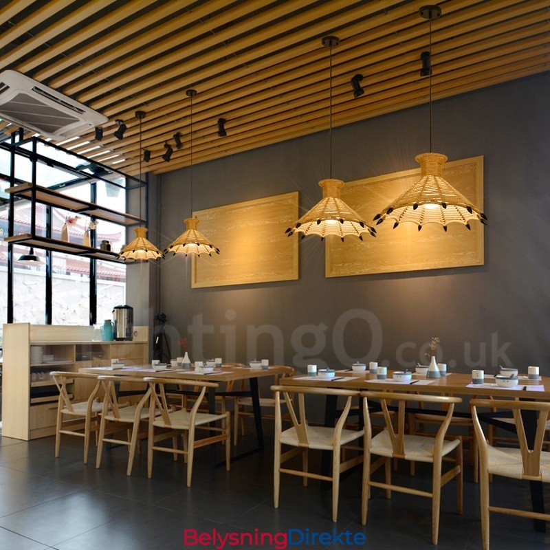 Rustikk Pendellampe I Kaféstil Med Hamptau, 1 Lys