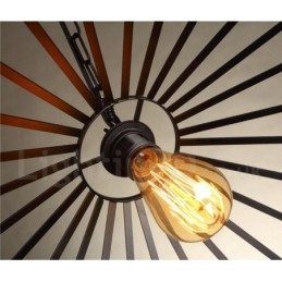 Rustikk Pendellampe I Kaféstil Med Hamptau, 1 Lys