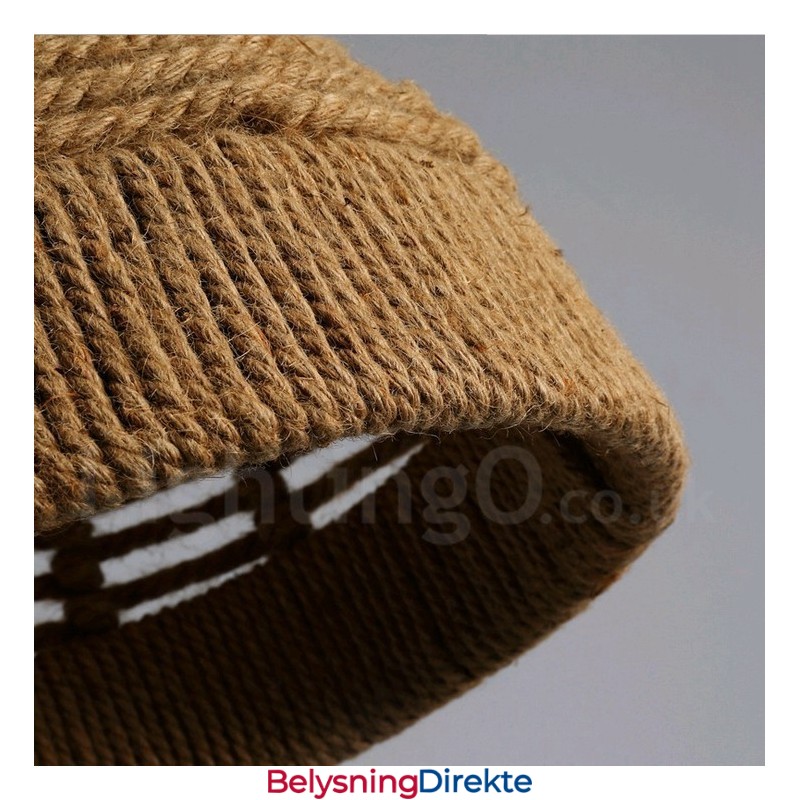 Rustikk Pendellampe I Kaféstil Med Hamptau, 1 Lys