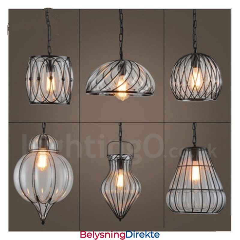 1 Lys Vintage Kafé Glass Pendellampe Loft Pendellampe