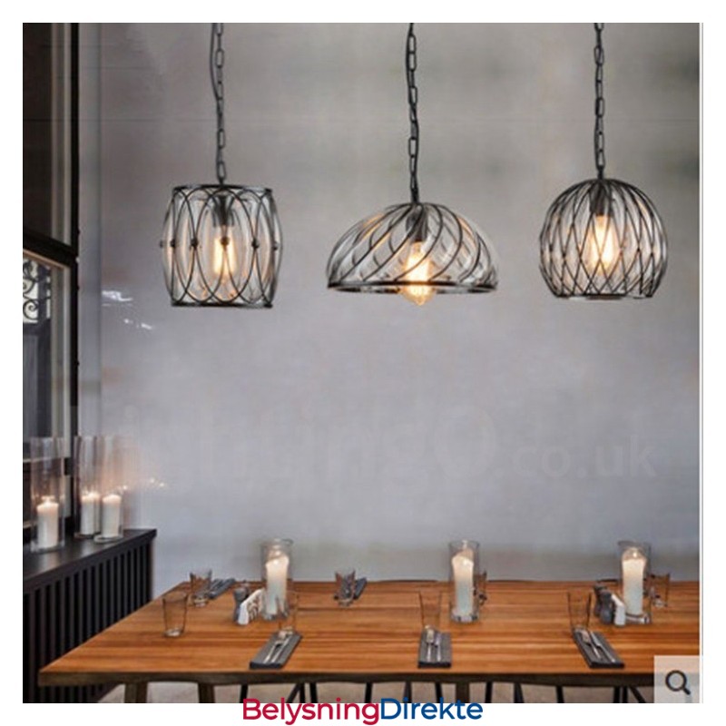 1 Lys Vintage Kafé Glass Pendellampe Loft Pendellampe