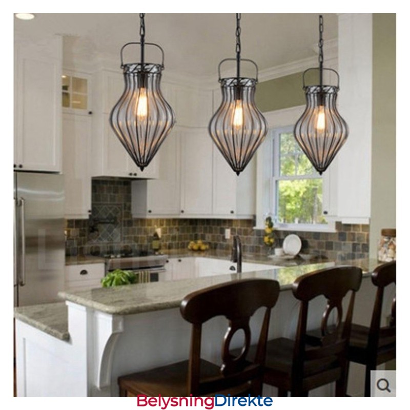 1 Lys Vintage Kafé Glass Pendellampe Loft Pendellampe