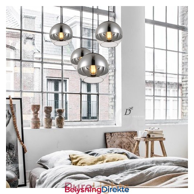 1 Lys Moderne Samtidskunstnerisk Plating Kafé Glass Pendellampe