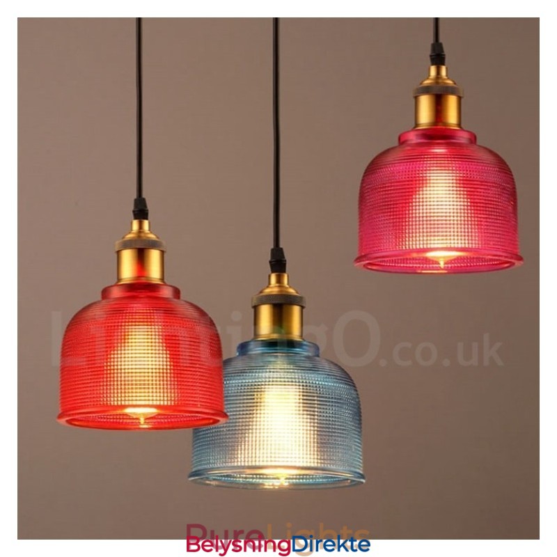 1 Lys Moderne Samtidskunstnerisk Kafé Flerfarget Glass Pendellampe