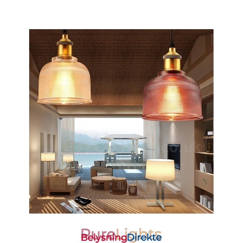 1 Lys Moderne Samtidskunstnerisk Kafé Flerfarget Glass Pendellampe