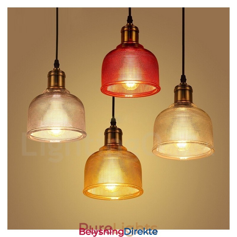 1 Lys Moderne Samtidskunstnerisk Kafé Flerfarget Glass Pendellampe