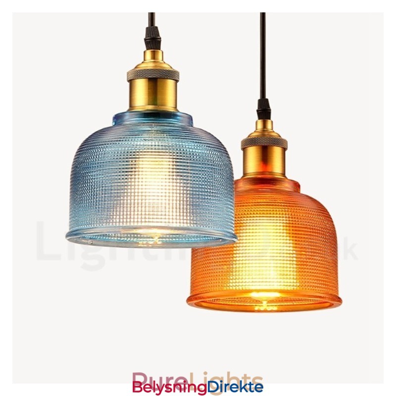 1 Lys Moderne Samtidskunstnerisk Kafé Flerfarget Glass Pendellampe