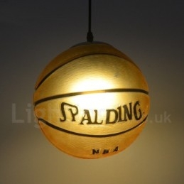 1 Lys Vintage Moderne Samtidskunst Basketball Glassskjerm Pendellampe