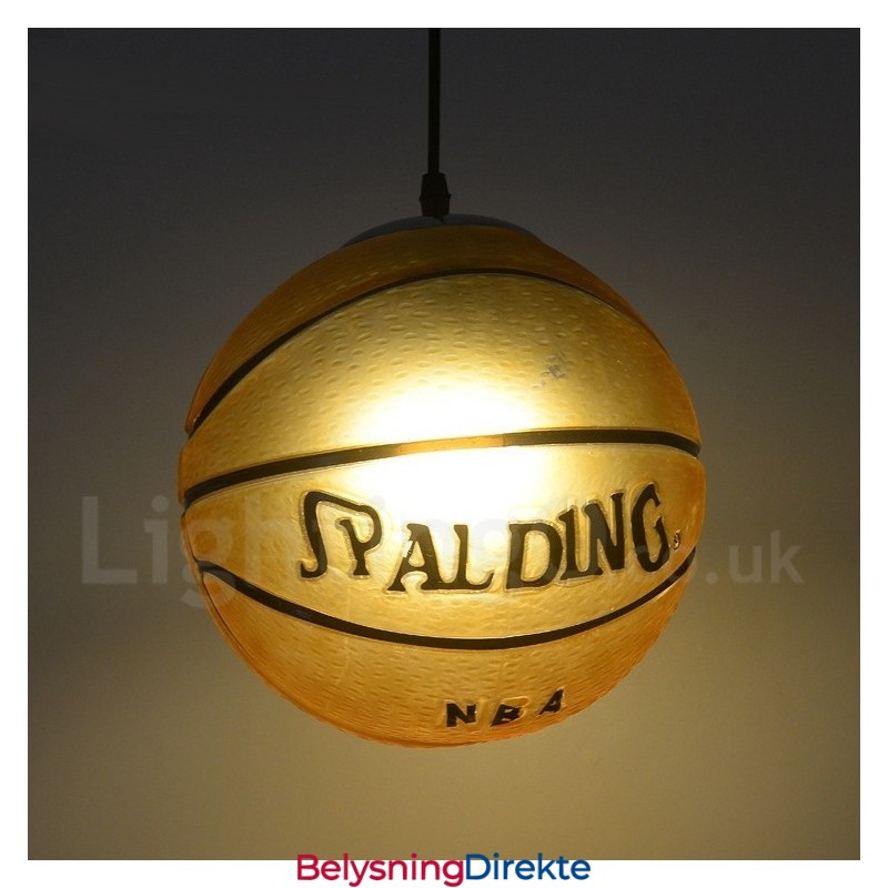 1 Lys Vintage Moderne Samtidskunst Basketball Glassskjerm Pendellampe