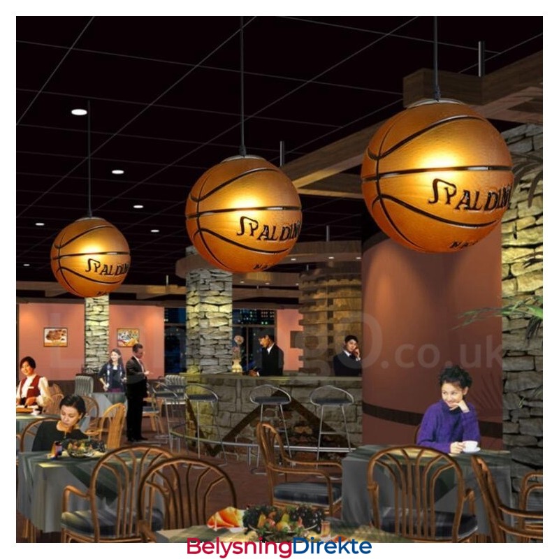 1 Lys Vintage Moderne Samtidskunst Basketball Glassskjerm Pendellampe