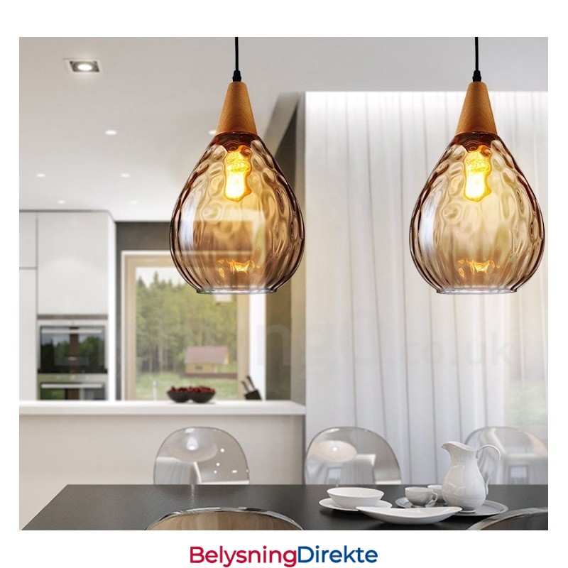 1 Lys Nordisk Stil Moderne Samtidskunst Glass Pendellampe
