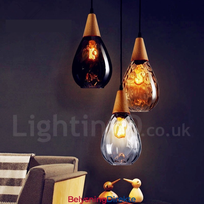 1 Lys Nordisk Stil Moderne Samtidskunst Glass Pendellampe