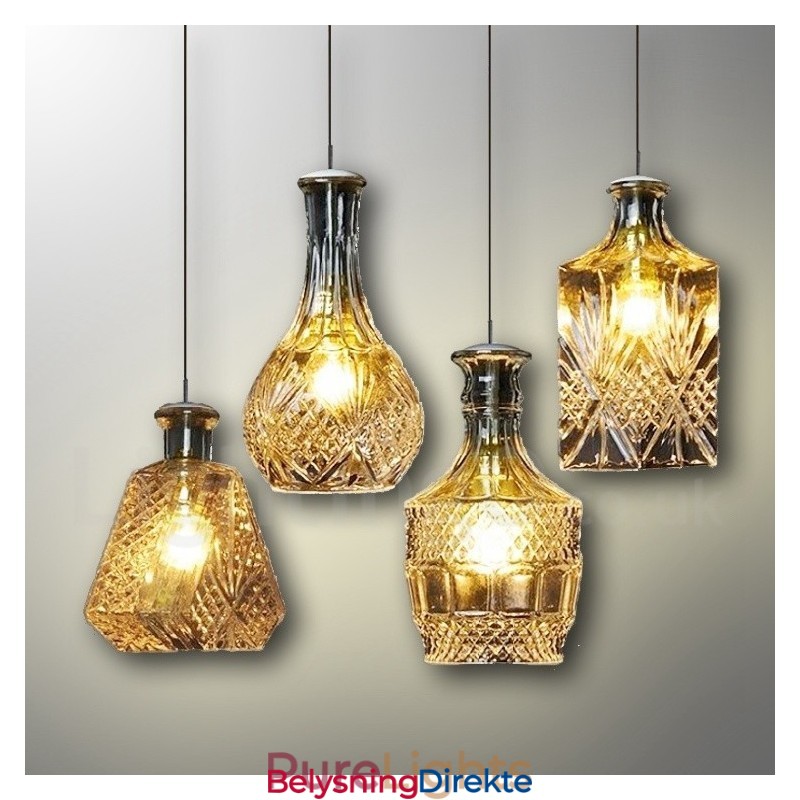 Rustikk Lodge Glass Kafé Pendellampe Med 1 Lys