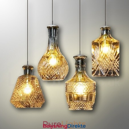 Rustikk Lodge Glass Kafé Pendellampe Med 1 Lys