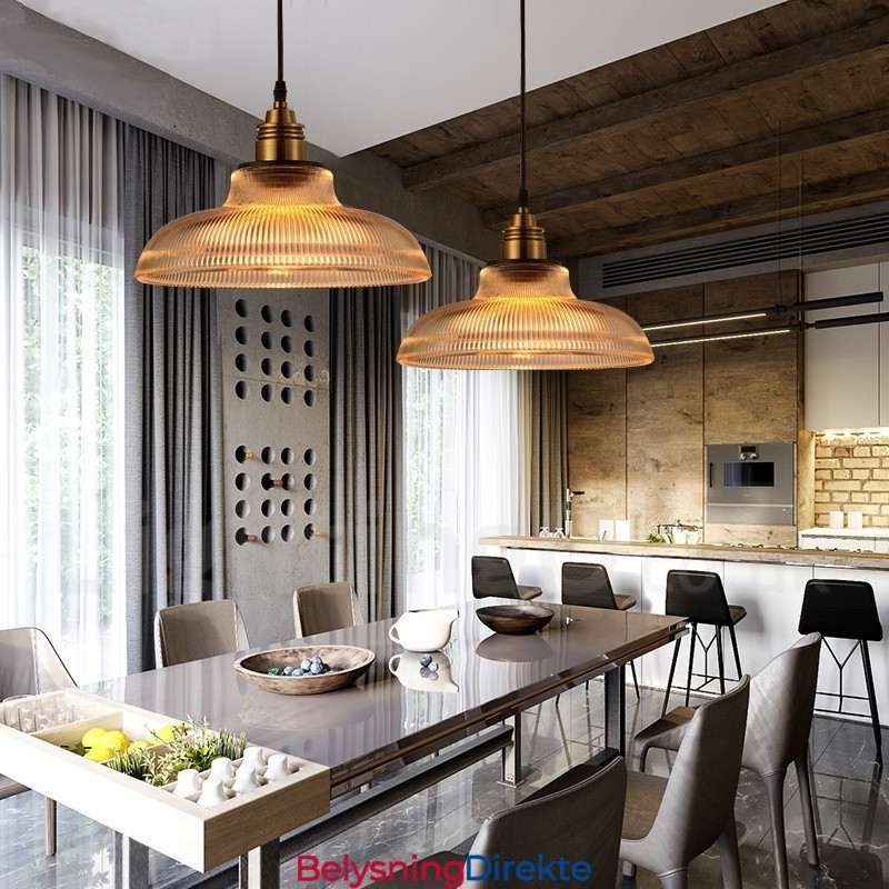 1 Lys Vintage Glass Pendellampe