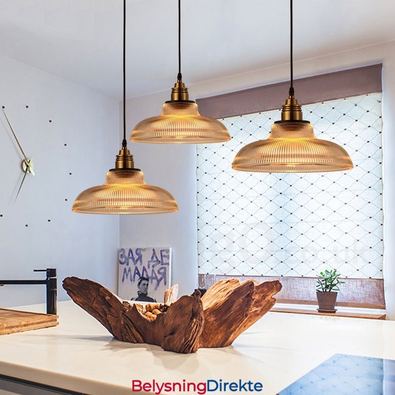 1 Lys Vintage Glass Pendellampe