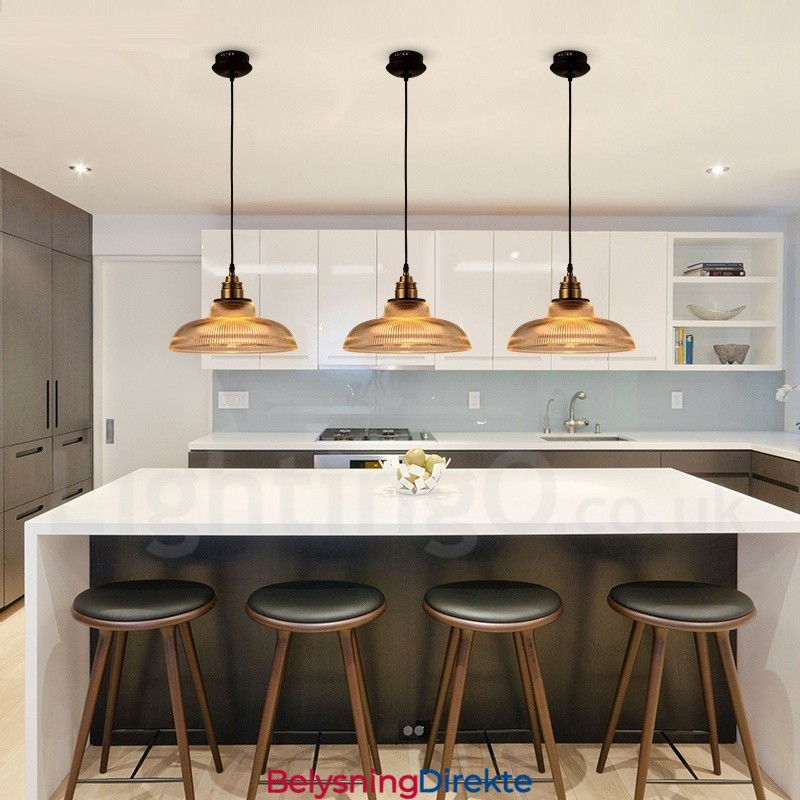 1 Lys Vintage Glass Pendellampe