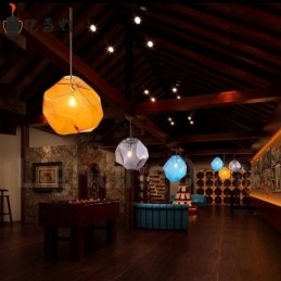 Rustikk Pendellampe Med 1 Lys Og Glassskjerm I Lodgestil