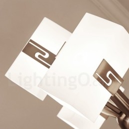 Moderne Lysekrone Med 6 Lys Og Glassskjerm