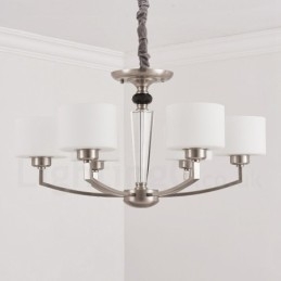 Moderne Lysekrone Med 6 Lys Og Glassskjerm