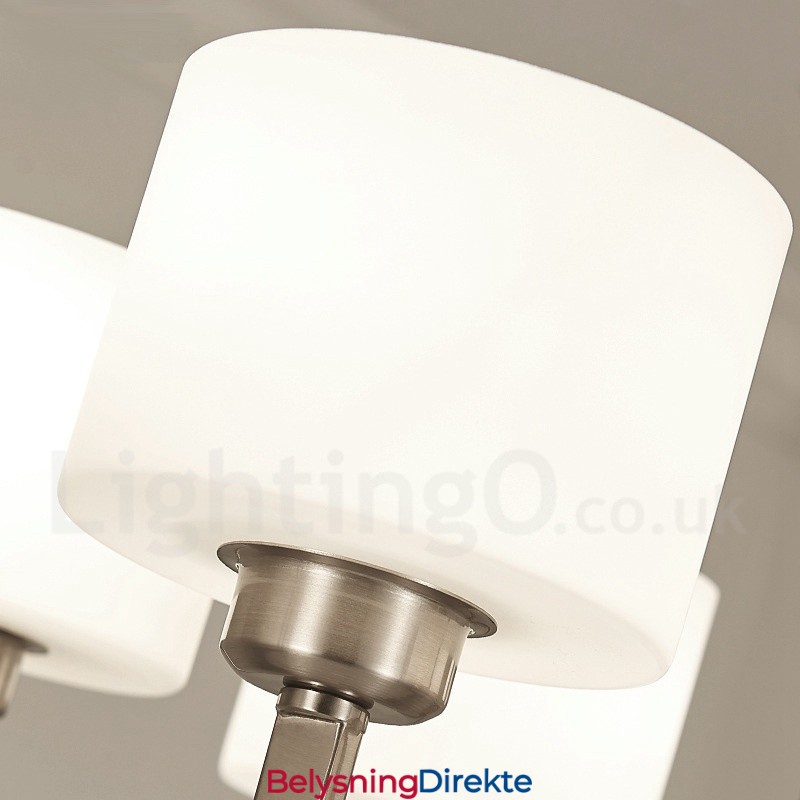 Moderne Lysekrone Med 6 Lys Og Glassskjerm