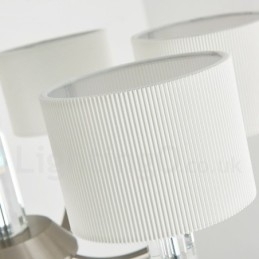 6 Lys Moderne Krystalllysekrone Med Stoffskjerm