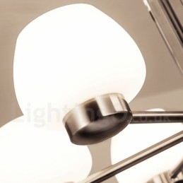 Moderne Lysekrone Med 8 Lys Og Glassskjerm