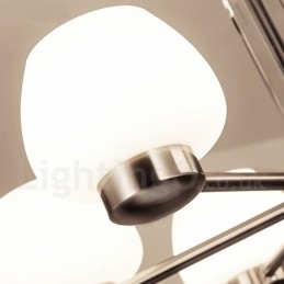 Moderne Lysekrone Med 6 Lys Og Glassskjerm