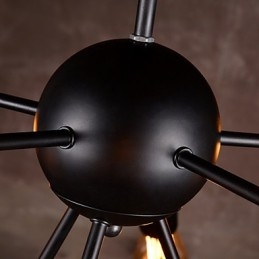 Kreativ Lysekrone I Børstet Nikkel Med 8 Lys