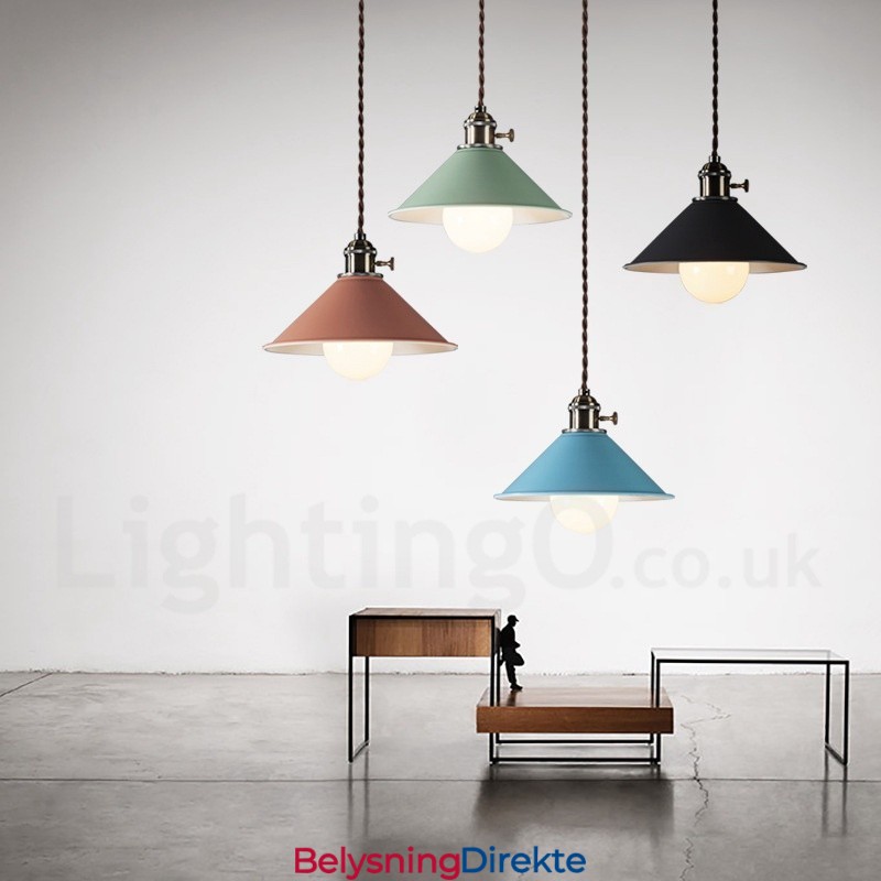 Moderne Og Moderne Stålpendellampe Med 1 Lys Og Stålskjerm