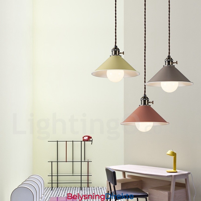 Moderne Og Moderne Stålpendellampe Med 1 Lys Og Stålskjerm