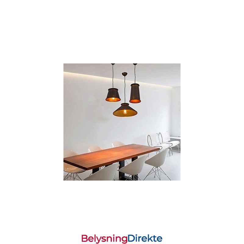 Lysekrone I Ministil, Moderne, Samtidskunst, Metall, Anhengslampe Med 3 Lys