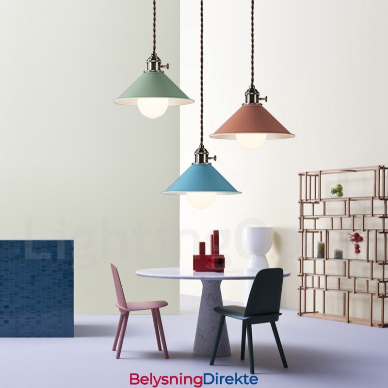 Moderne Og Moderne Stålpendellampe Med 1 Lys Og Stålskjerm